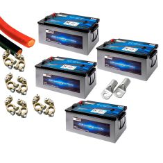 E-line base pack bundle 7,35kW usable @48volt AGM battery pack (4x220amp) for E-line