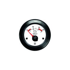 Volt meter 52 mm white 12 V