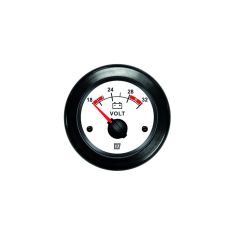 Volt meter 52 mm white 24 V