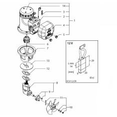 Vetus BOW5512 (A,B,C) (12 volt) Spare Parts - motor identification EC3/1.2/29  - manufactured 2004 - 2014