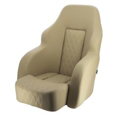 Commander Luxuriöser Sitz – Diamant-Braun-Beige mit Diamantnähten und Flip-Up-Funktion