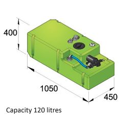 Trinkwassersystem 120 Liter, 24 Volt, incl. Druckwasserpumpe u. Anschlussfittinge