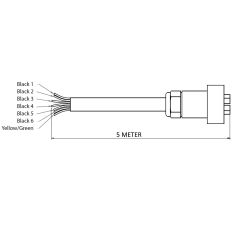 Cable from EC*EE to gearbox L=5M 6 wires