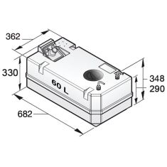 Dieseltank 60 Liter inkl. Anschlüsse, f. 10 mm Treibstoffleitung