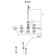 Set connection parts FTL, 8mm