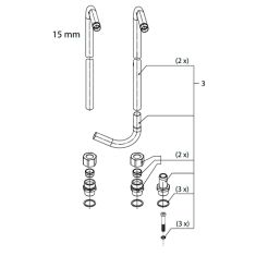 Set connection parts FTL, 15mm