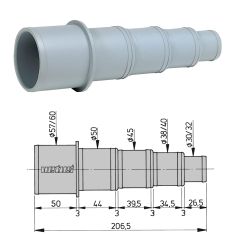 Verlaufstück für Schlauch  Ø30, 32, 38, 40, 45, 50, 57, 60mm