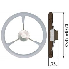 Steuerrad Type KS mit Polyuhrethanbeschichtung - Ø32 cm - Grau