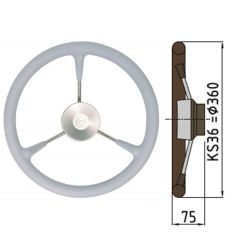 Steuerrad Type KS mit Polyuhrethanbeschichtung - Ø36 cm - Grau