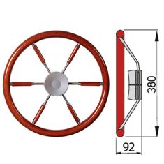 Steuerrad mit Mahagoni-Ring, Typ KWL - Ø38 cm