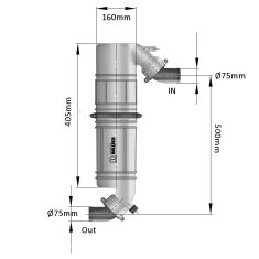 Ø75 mm - Schwanenhals / Schalldämpfer, Typ NLPG