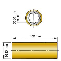 ØA 100 mm x ØB 120 mm x C 400 mm - brass