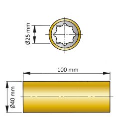 ØA 25 mm x ØB 40 mm x C 100 mm - fenol resin