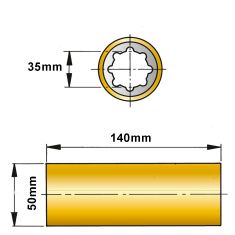 ØA 35 mm x ØB 50 mm x C 140 mm - fenol resin