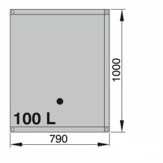 100 liter - Schmutzwassertank - (inkl. gebogene Schlauchanschlüsse Ø 16 und Ø 38 mm)