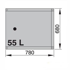 55 liter - Schmutzwassertank - (inkl. gebogene Schlauchanschlüsse Ø 16 und Ø 38 mm)