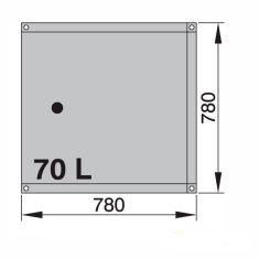 70 liter - Schmutzwassertank - (inkl. gebogene Schlauchanschlüsse Ø 16 und Ø 38 mm)