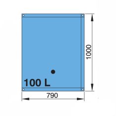 100 L Wassertank (inkl. gebogene Schlauchanschlüsse - 16 und 38 mm)