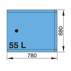 55 L Wassertank (inkl. gebogene Schlauchanschlüsse - 16 und 38 mm)