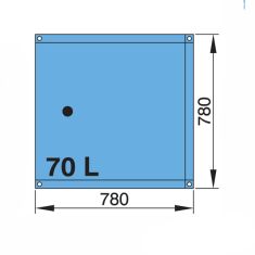 70 L Wassertank (inkl. gebogene Schlauchanschlüsse - 16 und ? 38 mm)