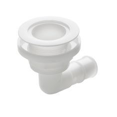 Delrin (Kunststoff) Borddurchlässe 90° - mit niedrigem Flansch - für Schlauch Ø 25 mm (1&#34;)