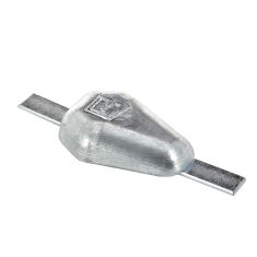 Aluminium Anschweißbare Rumpfanode - LO 248mm - Netto Gewicht 0,71 kg