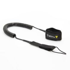 Yellow V Leash, 12' coiled for SUP boards up to 12'