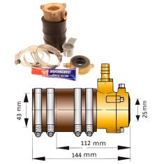 Freihängendes Lager 25 mm, mit doppelter Lippendichtung