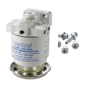 Wasserabscheider/Grobfilter mit Entlüftungspumpe,CE/ABYC, einzeln, 10 micron, max.  270 l/h -  CE (ISO10088) & ABYC