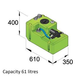 Trinkwassersystem 42 Liter, 24 Volt, incl. Druckwasserpumpe u. Anschlussfittinge