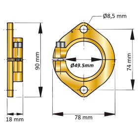 Montageflansch (innen) für Stevenrohr 30 mm