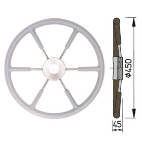 Steuerrad Type KS mit Polyuhrethanbeschichtung - Ø45 cm - Grau