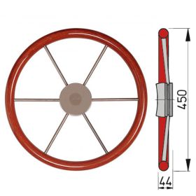 Steuerrad mit Mahagoni Außenring Typ KW - Ø45 cm